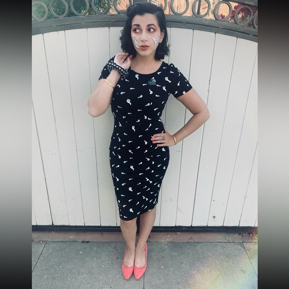 Unique Vintage Dresses & Skirts - UV Retro Ghost Wiggle Dress